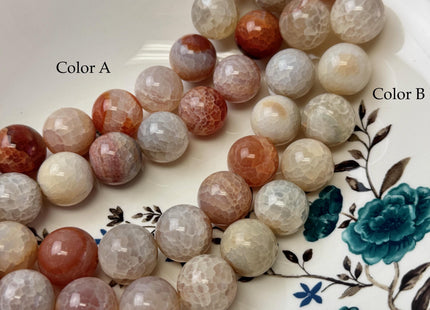 18 mm Smooth Round Natural Fire Carnelian Agate Orange Red Color Gemstone 7.5 Inches Strand 11 Beads #4806