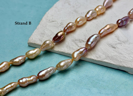One-Of-A-Kind 6-7x9-19 mm AAA Natural Mixed Dark Mauve Light Pink Peach Color Freshwater Baroque Pearl Beads #P3461