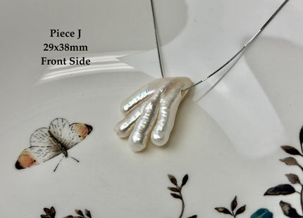 One-Of-A-Kind AAA Rare Natural White Chicken Feet Shape Large 2.2mm Hole Top Drilled Pearl Beads High Luster Jumbo Size Pearl #P3400
