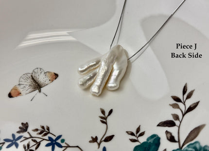 One-Of-A-Kind AAA Rare Natural White Chicken Feet Shape Large 2.2mm Hole Top Drilled Pearl Beads High Luster Jumbo Size Pearl #P3400