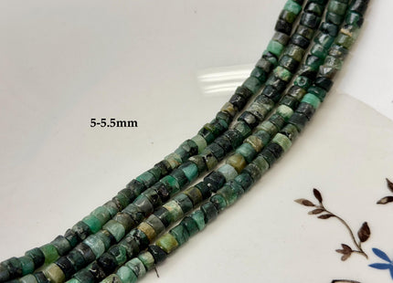 4-5.5 mm Faceted Rondelle Heishi Tire Shape Natural Mixed Green Emerald Gemstone Loose Beads 13 Inches #4786