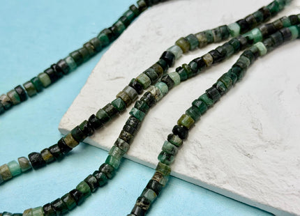 4-5.5 mm Faceted Rondelle Heishi Tire Shape Natural Mixed Green Emerald Gemstone Loose Beads 13 Inches #4786