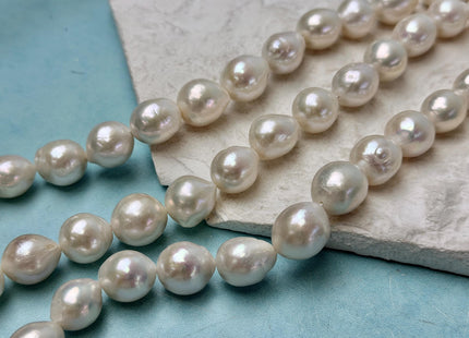 11-13 mm AAAA Natural White High Luster Edison Baroque Freshwater Pearl Beads 14.5 Inches Strand 26 Beads #P3401