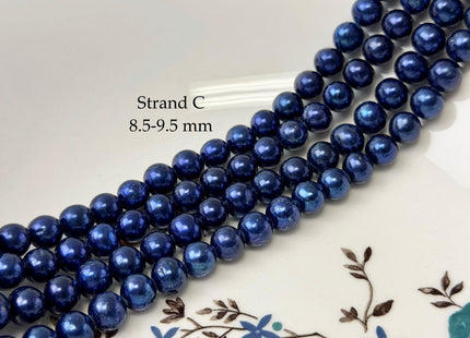 8-9.5 mm AA Purplish Blue Color Potato High Luster Freshwater Pearls 15.5 Inches Strand #P3358