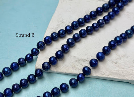 8-9.5 mm AA Purplish Blue Color Potato High Luster Freshwater Pearls 15.5 Inches Strand #P3358