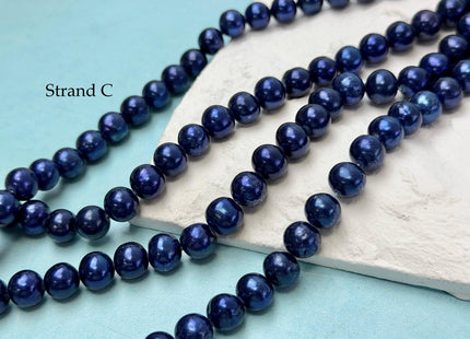 8-9.5 mm AA Purplish Blue Color Potato High Luster Freshwater Pearls 15.5 Inches Strand #P3358