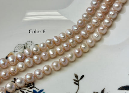 7-8 mm AA Natural Pink Color Potato Freshwater Pearls 16 Inches Strand 60 Pieces #P3434
