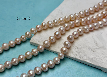 7-8 mm AA Natural Pink Color Potato Freshwater Pearls 16 Inches Strand 60 Pieces #P3434