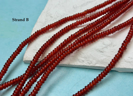 2x4mm 2x5mm 3.5x6mm Natural Carnelian Smooth Rondelle Shape Discs Gemstone Loose Beads 15 Inches Strand #4841