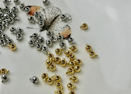 5 Pieces 3 mm 14K Gold Silver/Gold Filled Brass Crimp Beads for DIY Jewelry #10383
