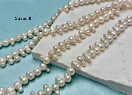 6-12x8-16 mm Natural White Irregular Nugget Freshwater Pearl Beads Peanut Shape Pearls #P3408