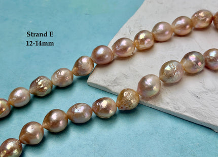 One-Of-A-Kind 11-21 mm AA Large Baroque Pearl Beads High Luster Natural Pink and White Baroque Edison Pearls #P3411