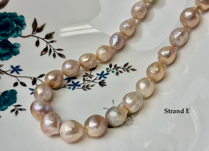 One-Of-A-Kind 11-21 mm AA Large Baroque Pearl Beads High Luster Natural Pink and White Baroque Edison Pearls #P3411