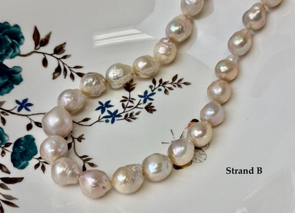 One-Of-A-Kind 11-21 mm AA Large Baroque Pearl Beads High Luster Natural Pink and White Baroque Edison Pearls #P3411