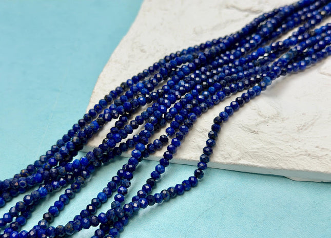 3x4 mm 3x4.5mm AA Faceted Rondelle Natural Lapis Gemstone Beads Natural Blue Color Quality Faceted Rondelle Shape #2264
