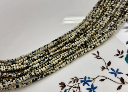 2x3mm 3x4.5mm Natural Color Faceted Rondelle Dalmatian Jasper Gemstone Beads Quality Gemstone Loose Beads #2437