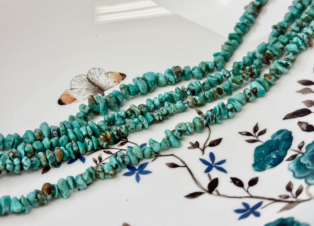 5-10 mm Turquoise Gemstone Beads Irregular Chips Turquoise Beads 16 Inches #4788
