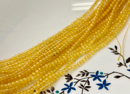 2.5mm 3mm Micro Faceted Round Honey Citrine Gemstone Beads Top Quality Honey Yellow Citrine Loose Beads 15 Inch Strand #3007