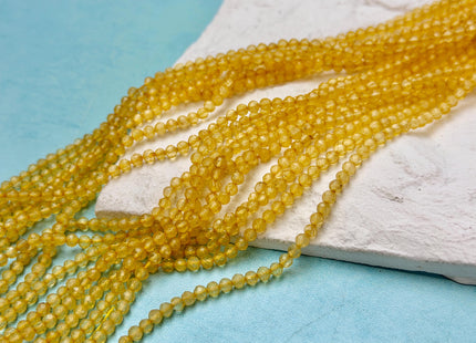 2.5mm 3mm Micro Faceted Round Honey Citrine Gemstone Beads Top Quality Honey Yellow Citrine Loose Beads 15 Inch Strand #3007