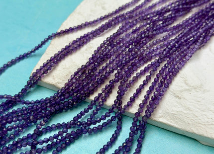 2mm Natural Faceted Round Amethyst Gemstone Purple Amethyst Beads 15.5 Inch Strand #4847