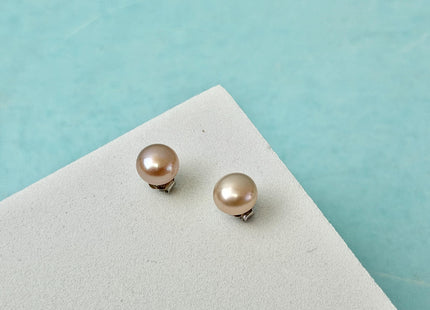Natural Pink Freshwater Pearl Stud Earring .925 Sterling Silver/Gold Filled Earring 5-10mm Button Round Bridal Earrings #ER0004