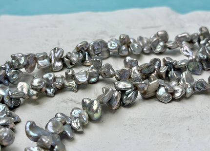 8-9x10-15 mm AAA Very Rare Gray Color Keshi Irregular Freshwater High Luster Pearl 16 Inches Strand #P3441