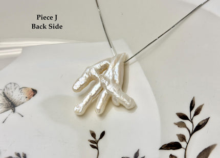 One-Of-A-Kind AAA Rare Natural White Pink Seaweed Chicken Feet Shape Top Drilled Pearl Beads High Luster Jumbo Size Pearl #P3416