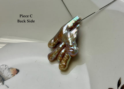 One-Of-A-Kind AAA Rare Natural White Pink Seaweed Chicken Feet Shape Top Drilled Pearl Beads High Luster Jumbo Size Pearl #P3416