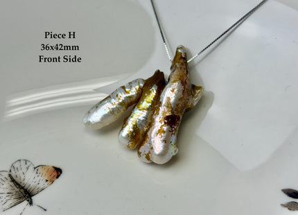 One-Of-A-Kind AAA Rare Natural White Pink Seaweed Chicken Feet Shape Top Drilled Pearl Beads High Luster Jumbo Size Pearl #P3416