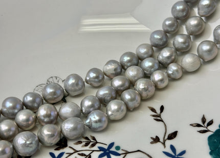 9-11 mm Gray Edison Baroque Pearls High Luster Potato Shape Edison Pearls 35 Beads 15 Inches Strand #P3417