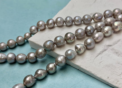 9-11 mm Gray Edison Baroque Pearls High Luster Potato Shape Edison Pearls 35 Beads 15 Inches Strand #P3417