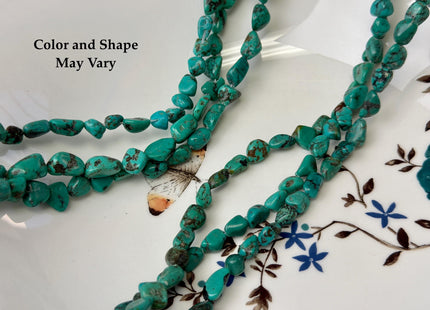 7-8x8-12 mm Natural Brown Blue Green Turquoise Gemstone Irregular Nugget Turquoise Beads #4838