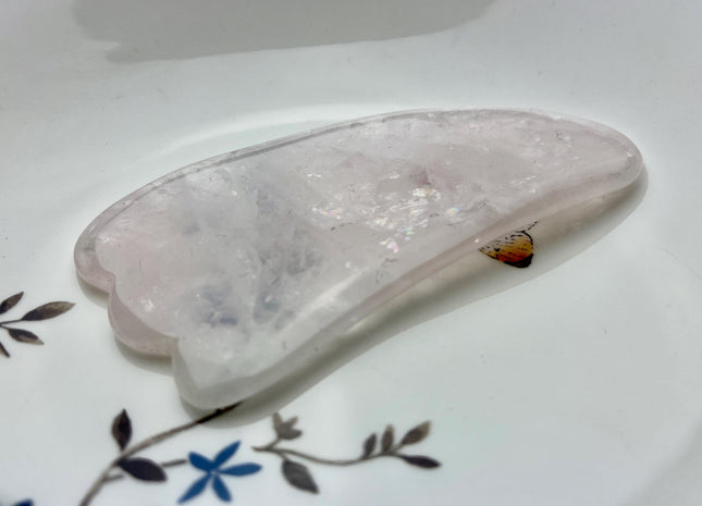 50x70-100 mm Foot or Rectangle Gua Sha Body And Facial Massage Tool Pink Rose Quartz Premium Gemstones #4000-B