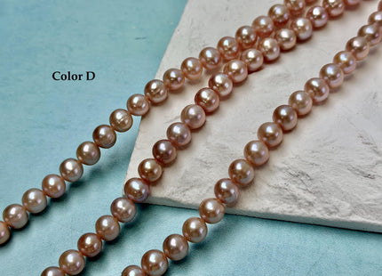 7 mm AA Natural Mauve Pink Seaweed Potato Freshwater Pearls High Luster 57 Beads #P3393
