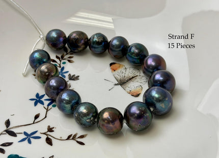 One-Of-A-Kind 11-16 mm Rainbow Peacock Edison Baroque Large Hole Freshwater Pearl Beads 2.2 mm Hole #P3444
