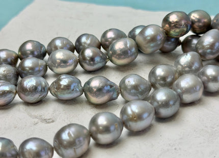 11-12 mm Gray Edison Baroque Pearls High Luster Potato Shape Edison Pearls 28 Beads 15 Inches Strand #P3426