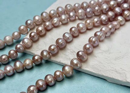 9 mm Natural Mauve Pink Potato High Luster Freshwater Pearl 14.5 Inches Strand 47 Beads #P3446