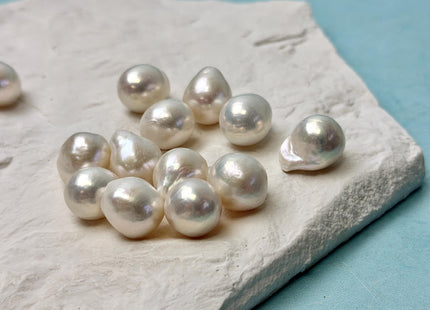 One Piece AAA 10-15 mm Quality Luster Half Drilled Baroque Freshwater Pearl Genuine Natural White Edison Pearls #P3464