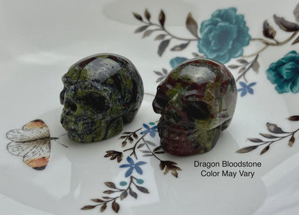 1.5 Inch Hand Carved Gemstone Skull Home Decorations, Mini Skull Art Collectibles Figurines, Healing Gemstones, Skull Decor #4000-C