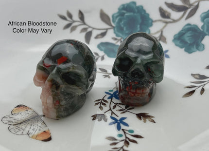 1.5 Inch Hand Carved Gemstone Skull Home Decorations, Mini Skull Art Collectibles Figurines, Healing Gemstones, Skull Decor #4000-C