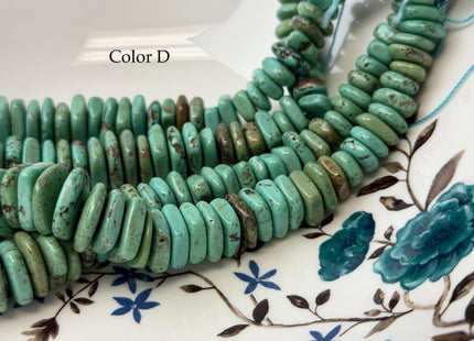 11.5-16 mm Graduated Flat Irregular Square Heishi Shape Turquoise Jasper Gemstone Beads 16Inches Strand #4810
