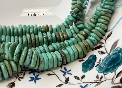 11.5-16 mm Graduated Flat Irregular Square Heishi Shape Turquoise Jasper Gemstone Beads 16Inches Strand #4810