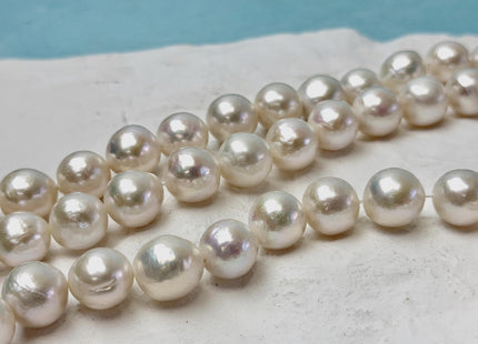 12-13 mm AAAA Half Strand Natural White Baroque Edison Pearl High Luster Pearl 8 Inches Strand 16 Beads #P3436