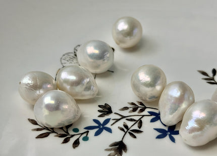 One Piece AAA 10-15 mm Quality Luster Half Drilled Baroque Freshwater Pearl Genuine Natural White Edison Pearls #P3464