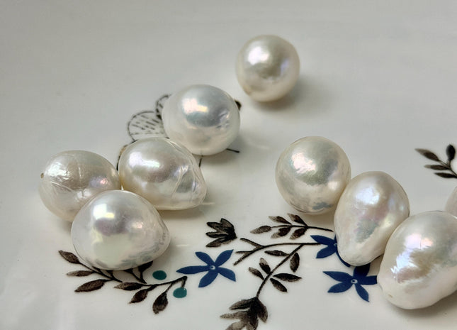 One Piece AAA 10-15 mm Quality Luster Half Drilled Baroque Freshwater Pearl Genuine Natural White Edison Pearls #P3464