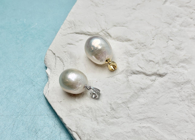 One Piece AAA 10-15 mm Quality Luster Half Drilled Baroque Freshwater Pearl Genuine Natural White Edison Pearls #P3464