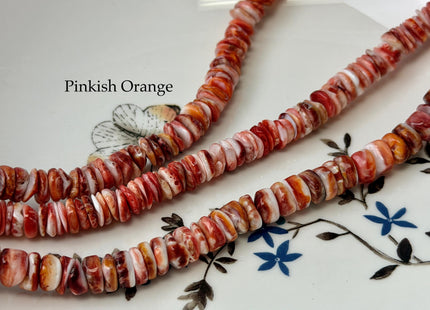 8 mm AAA Natural Purple Red Spiny Oyster Shell Heishi Rondelle Shape Genuine Beautiful Natural Spiny Oyster Beads 16 Inch Strand #4456