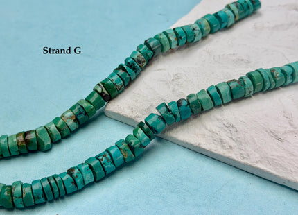 One-Of-A-Kind 7-9mm AAA Natural Turquoise Heishi Rondelle Shape Natural Color Turquoise Gemstones 15.5 Inches Strand #4817