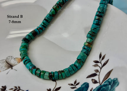 One-Of-A-Kind 7-9mm AAA Natural Turquoise Heishi Rondelle Shape Natural Color Turquoise Gemstones 15.5 Inches Strand #4817
