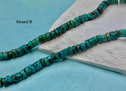 One-Of-A-Kind 7-9mm AAA Natural Turquoise Heishi Rondelle Shape Natural Color Turquoise Gemstones 15.5 Inches Strand #4817